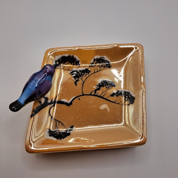 Vintage Ceramic Luster Bird Trinket dish - Picture 9 of 11